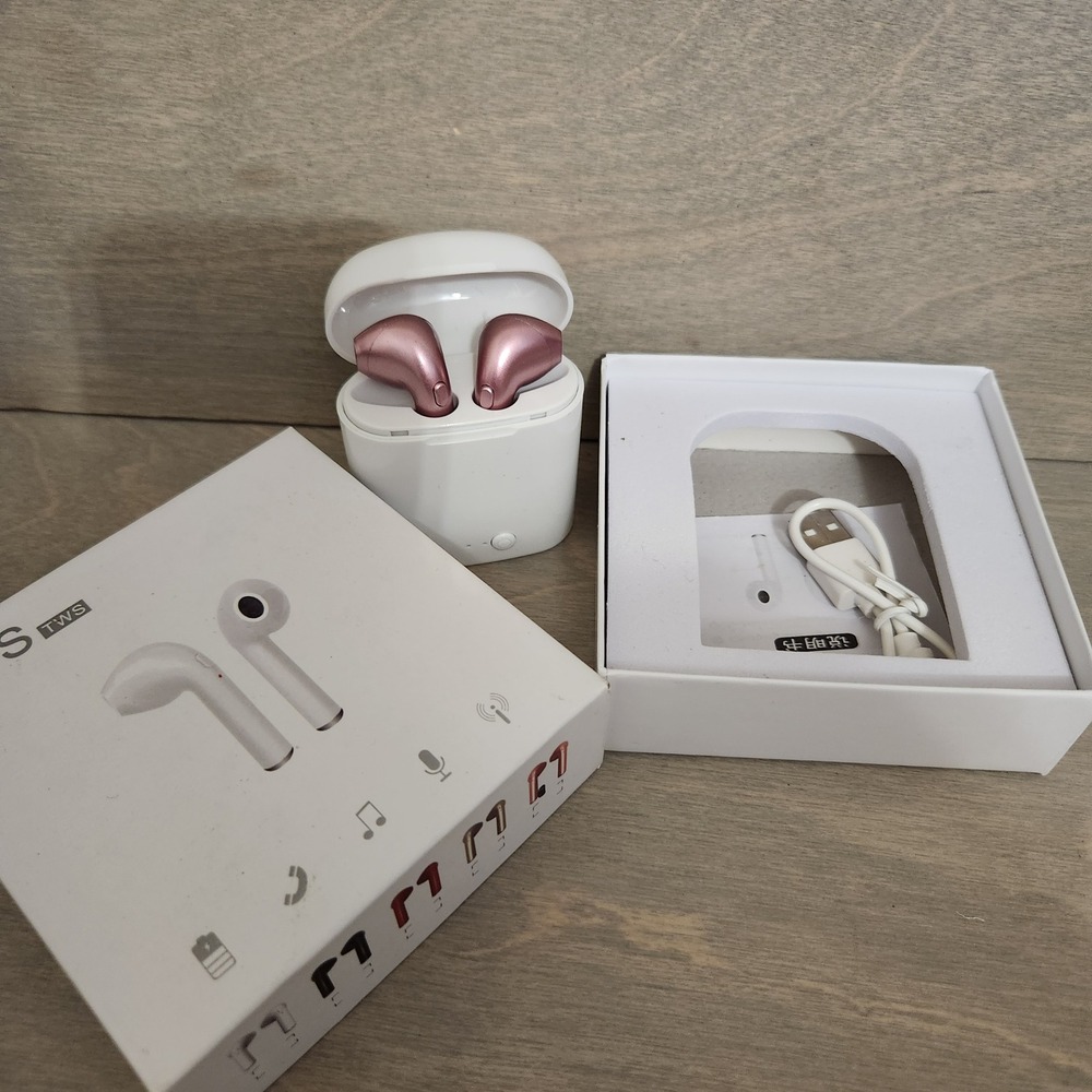i7S TWS Wireless Bluetooth Earbuds‎ Headphones With Charging Box Pink